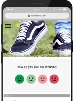 Smiley Digital on a website to collect customer feedback